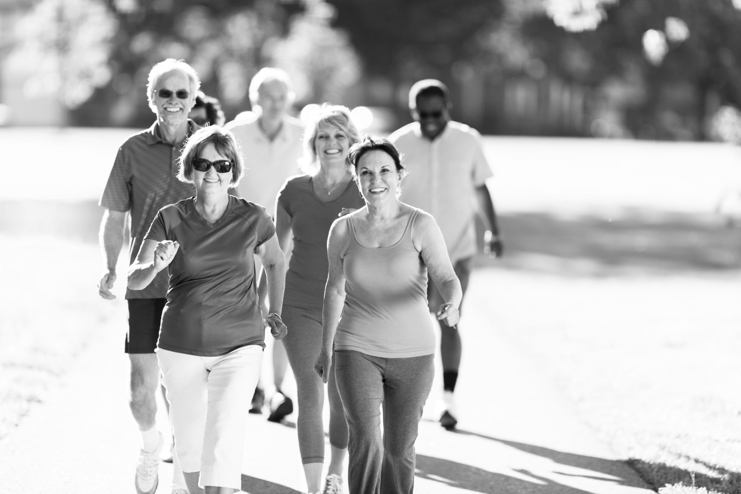 group of people walking outside