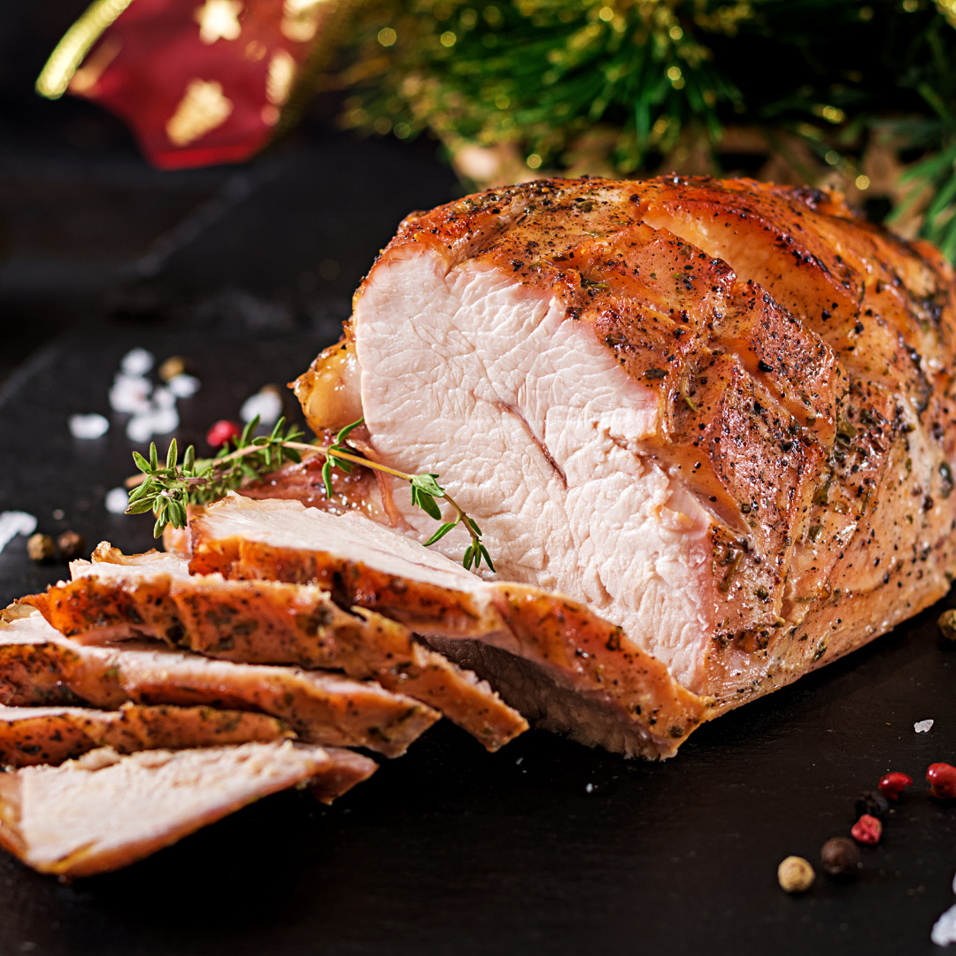 Carved herb roasted turkey